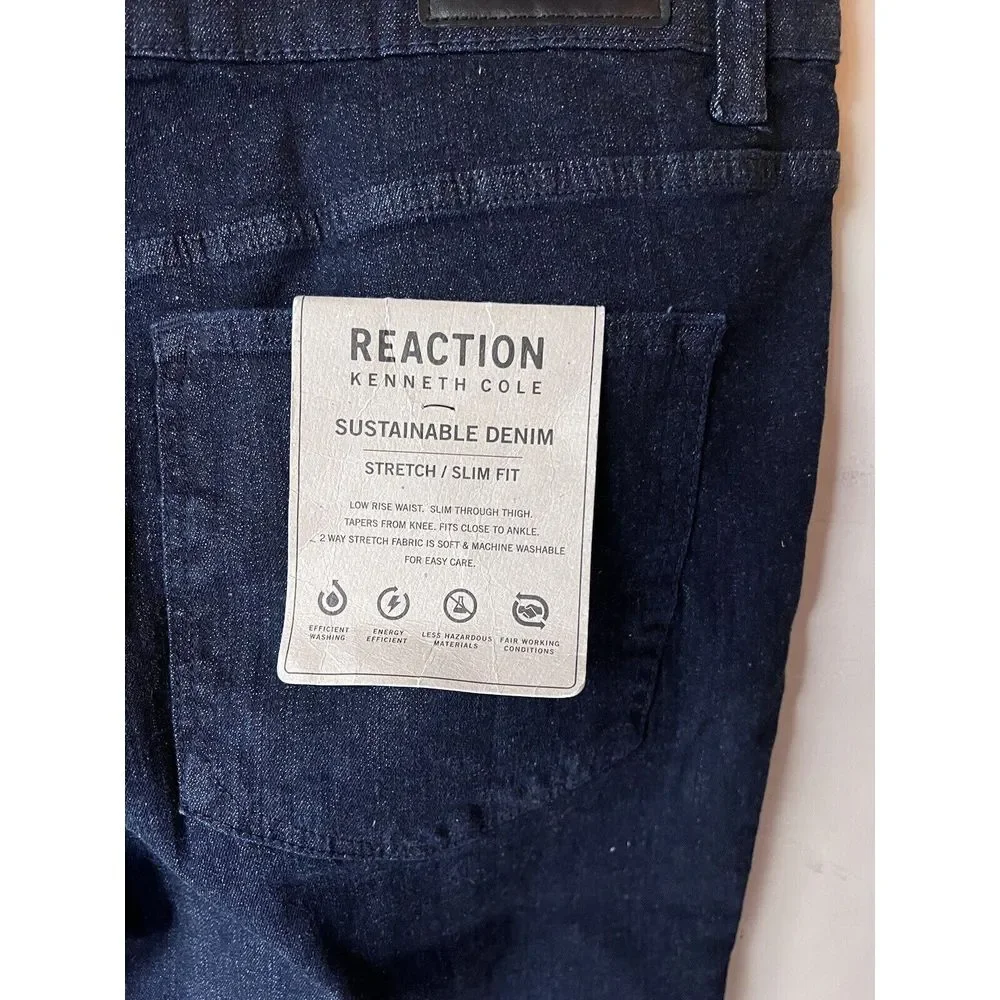 Kenneth Cole Reaction Men's Sustainable Denim Stretch Slim Fit‎ Jeans Size 38x32